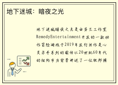 地下迷城：暗夜之光
